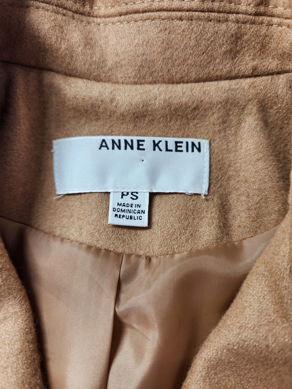 Anne Klein Women’s PS Camel Wool Blend Pea Coat Tailored Button Front Petite Sm - Picture 13 of 16